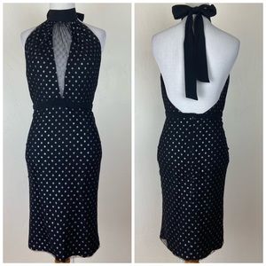 Bec & Bridge Black Glitter Halter Dress